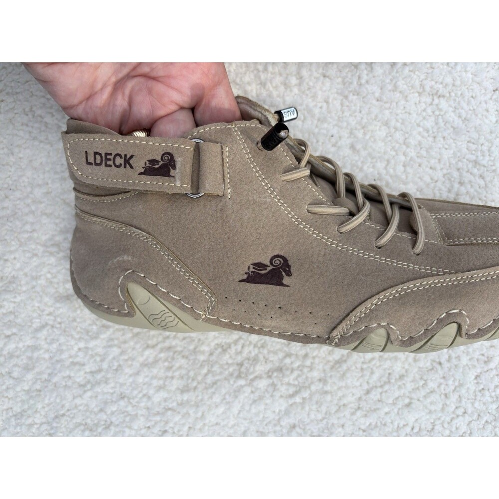 LDeck Women’s 3/4 Top Hiking Shoes Slip-on Laced-up Size 36 Beige Comfortable